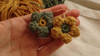🏵️ Pendientes 🏵️ Flor de crochet