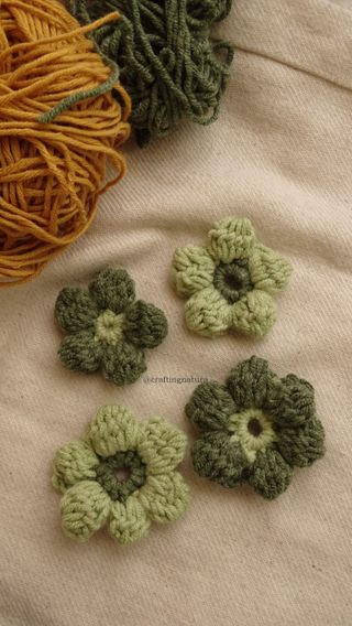 🏵️ Pendientes 🏵️ Flor de crochet