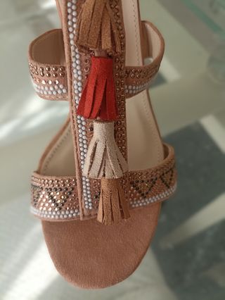 Sandalias étnicas pedrería, 41