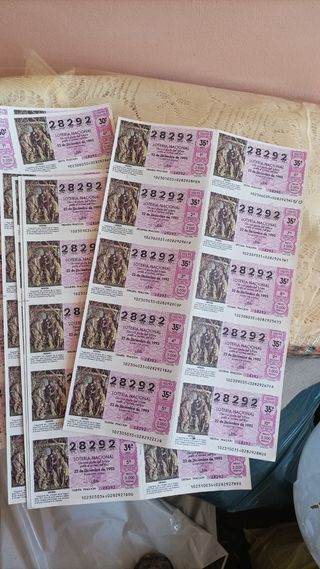 billetes de lotería de navidad