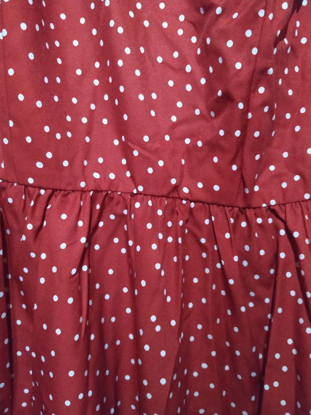 Puntos Blancos Vestido Largo Rojo Lunares Blancos Vestido Rojo De