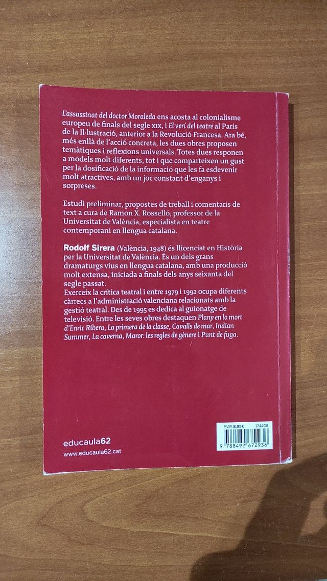 El verí del teatre, Rodolf Sirera de segunda mano por 8 EUR en Puerto