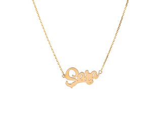 Cadena de oro 9K con nombre (a elegir) y circonita