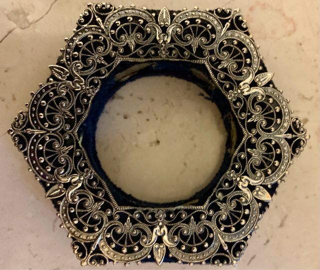 Mini orologio cornice handmade silver plated