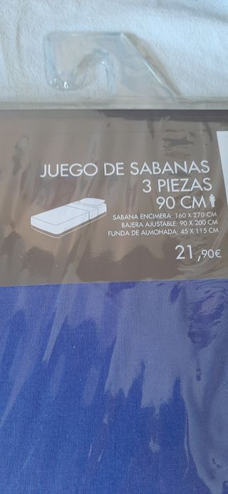 Juego sábanas cama 90 cm.