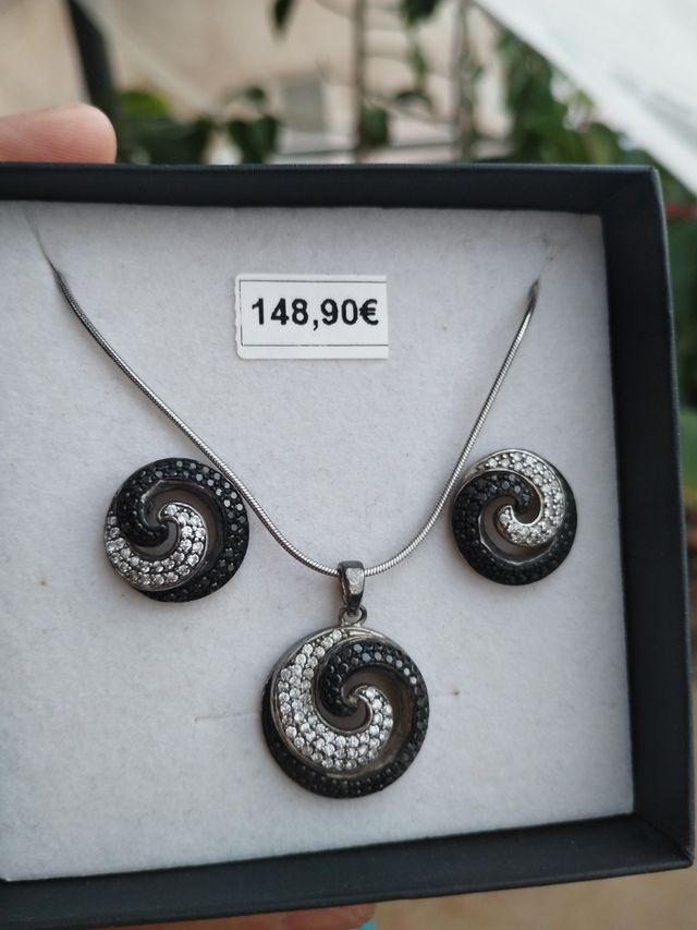 Conjunto plata de ley y circonitas