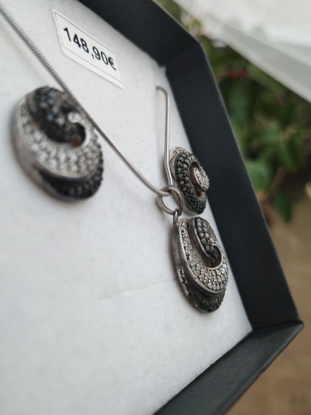 Conjunto plata de ley y circonitas