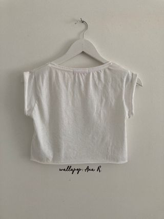 Crop top camiseta blanca Bershka talla XS