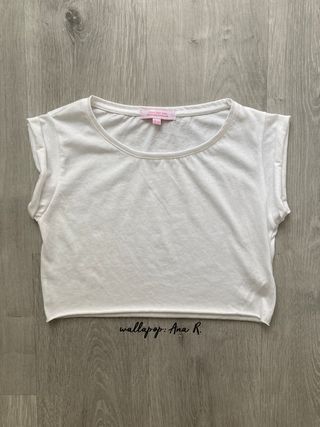 Crop top camiseta blanca Bershka talla XS