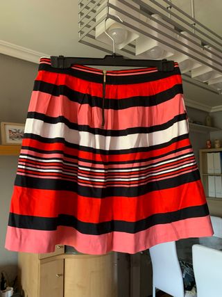 Falda rayas rosa y rojo, Talla 38, nueva