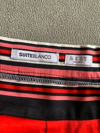 Falda rayas rosa y rojo, Talla 38, nueva