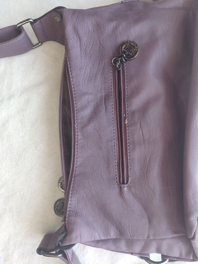Bolso morado mujer con correa