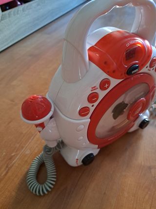 Karaoke/lector CD infantil portátil 2 micrófonos