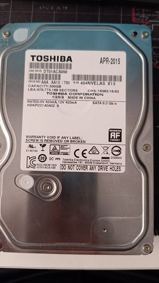 HDD Toshiba 500gb