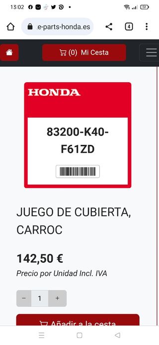 Carenado Honda Forza 125 2018