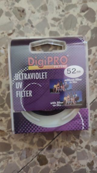 Filtro UV 52mm objetivo cámara réflex.