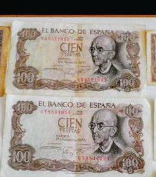 2 BILLETES DE 100 PTAS AÑO 1970