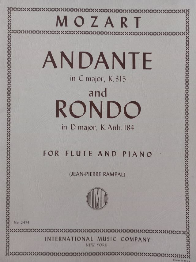 Partitura Andante y Rondó Mozart