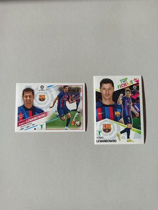 Lote 2 cromos Lewandowski Liga Este 22/23