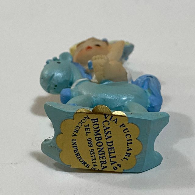 Bimbo Bambino Neonato Cavallo a Dondolo Azzurro