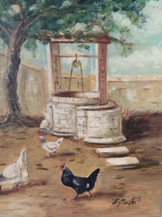 cuadro oleo pintor jerezano sobre tabla