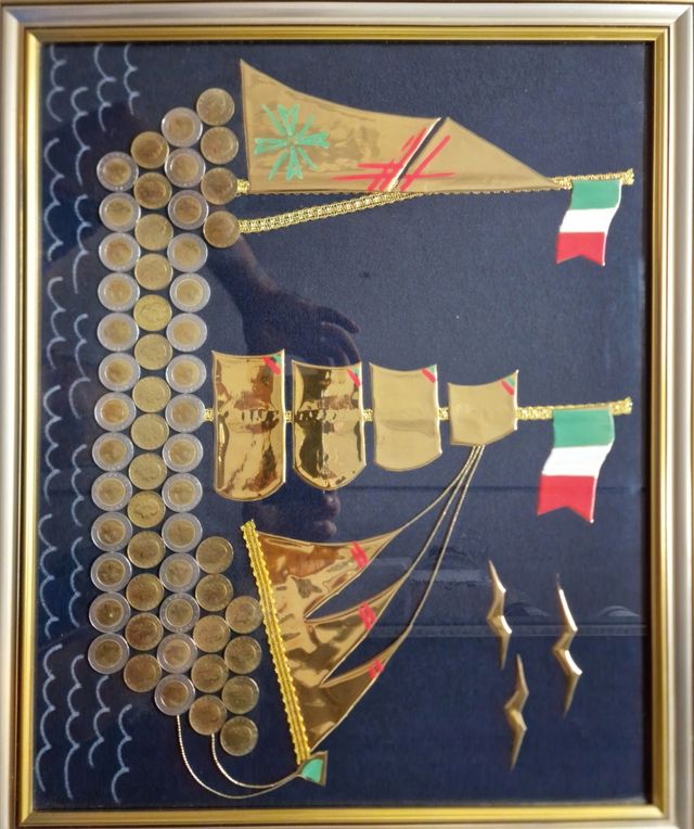 Quadro fatto con monete antiche