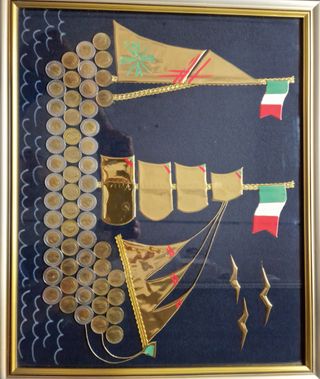 Quadro fatto con monete antiche