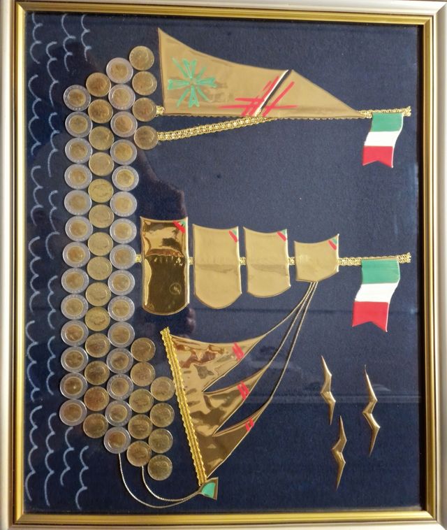 Quadro fatto con monete antiche