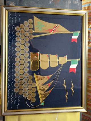 Quadro fatto con monete antiche