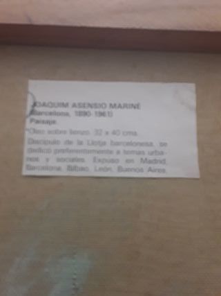 Cuadro de Joaquim Asensio Mariné (Barcelona 1890