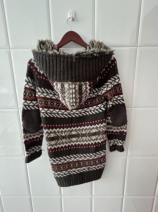Chaqueta punto y pelo con capucha mujer,pull&bear