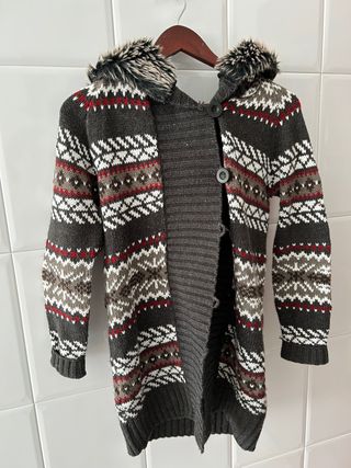 Chaqueta punto y pelo con capucha mujer,pull&bear