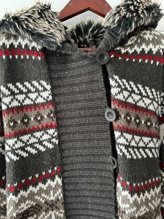Chaqueta punto y pelo con capucha mujer,pull&bear
