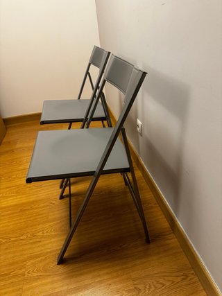 Pack de 2 sillas plegables modernas gris oscuro
