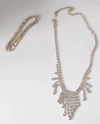 Conjunto collar y pulsera de brillantes