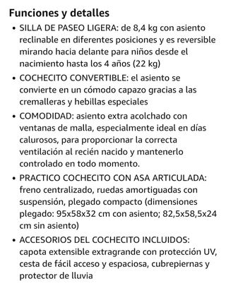 SILLA DE PASEO,SE CONVIERTE EN CAPAZO