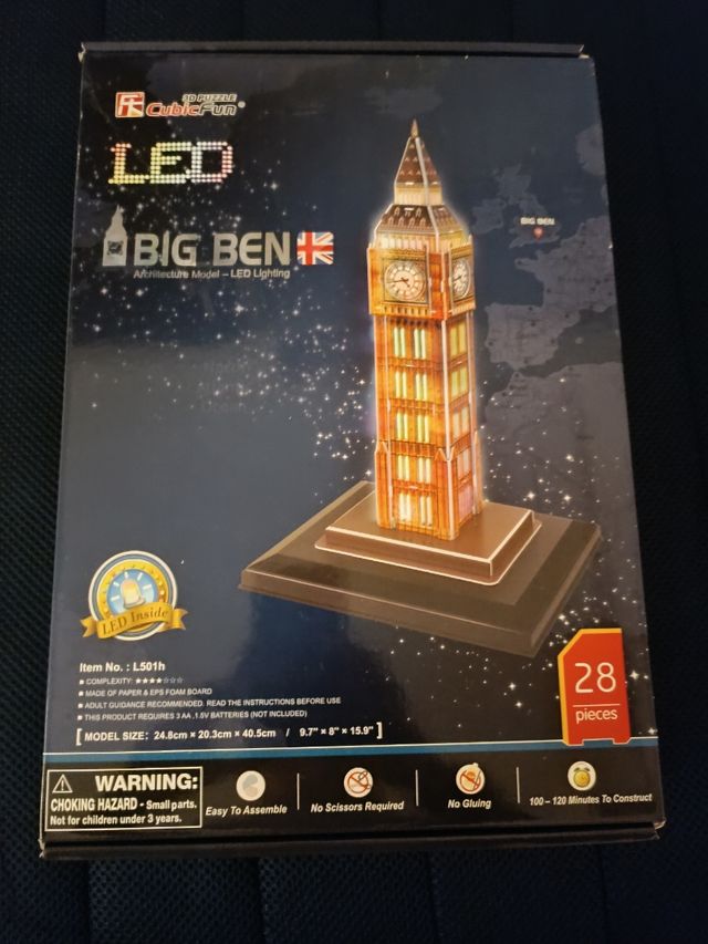 Puzzle 3D Big Ben con Luces LED de segunda mano por 14,99 EUR en