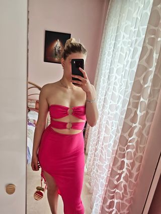 Vestido vintage pieza única crop top mujer falda 