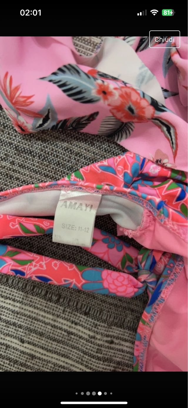 Costume 2 pezzi bambina 10/12 anni stock