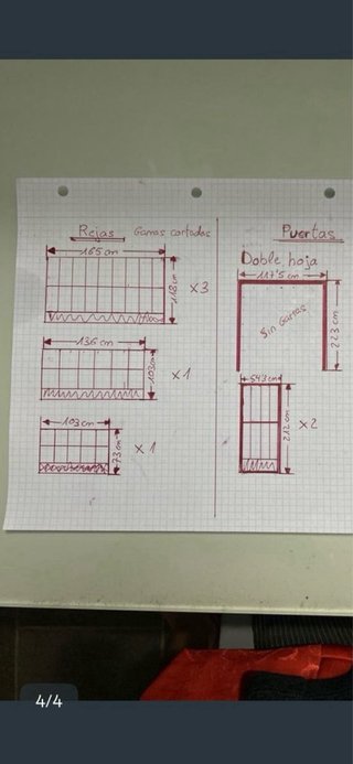 Rejas de ventanas, puerta y cerramiento.