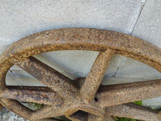 Par Ruedas de Hierro Carro Antiguo Robustas 84cm