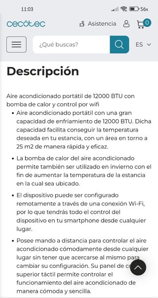 Aire acondicionado portatil