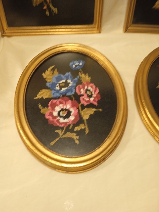 cuadros antiguos de petit point