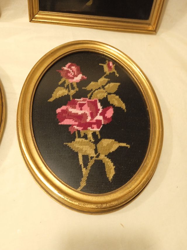 cuadros antiguos de petit point