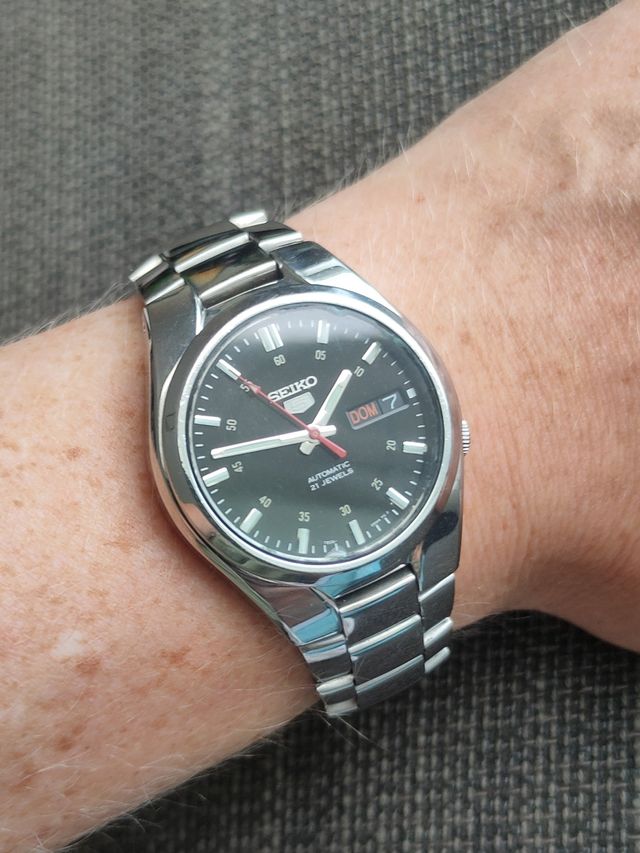 Reloj automático Seiko 7s26 tapa trasera cristal 