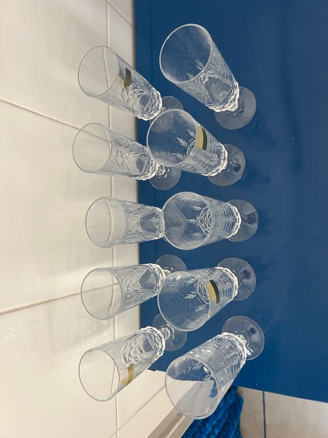 set di 10 bicchieri in cristallo di piombo