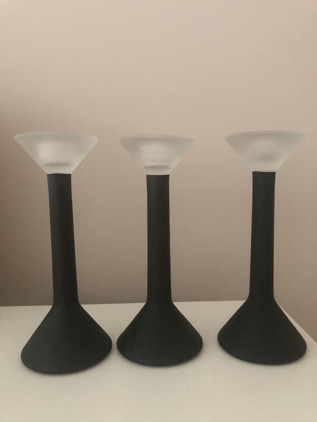 3 Soportes de cristal templado para velas