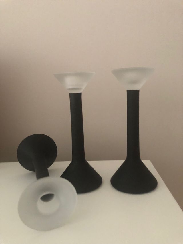 3 Soportes de cristal templado para velas