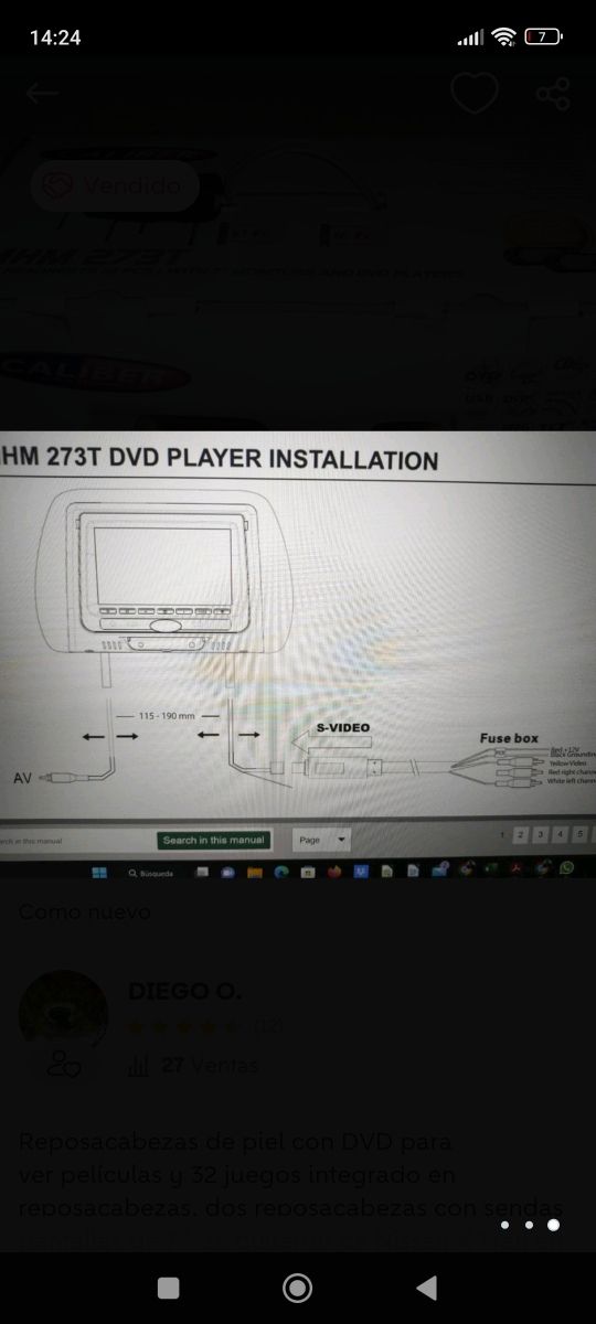 Reposacabezas DVD Caliber MHM273T