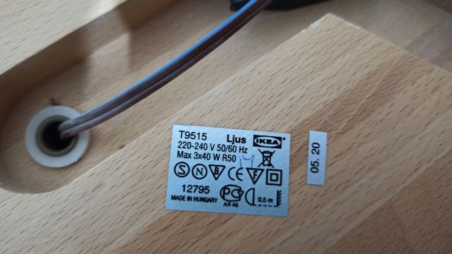 Lámpara Ikea LJUS 3 focos